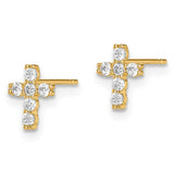 14k Madi K CZ Cross Post Earrings-WBC-GK977