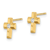 14k Madi K CZ Cross Post Earrings-WBC-GK981