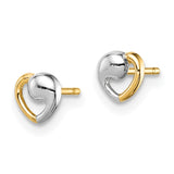 14k Madi K & White Rhodium Heart Post Earrings-WBC-GK985