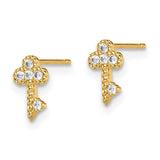 14k Madi K Key CZ Post Earrings-WBC-GK992