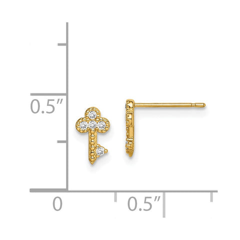 14k Madi K Key CZ Post Earrings-WBC-GK992