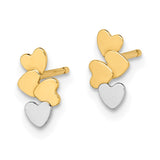 14k Madi K & White Rhodium Hearts Post Earrings-WBC-GK995