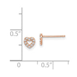 14k Madi K Rose Gold Heart CZ Post Earrings-WBC-GK999