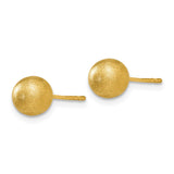 14K 6mm Satin Ball Post Earrings-WBC-H1011