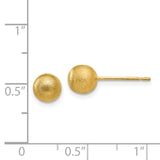 14K 6mm Satin Ball Post Earrings-WBC-H1011