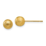 14K 6mm Satin Ball Post Earrings-WBC-H1011