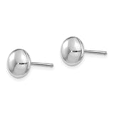 14k White Polished 8mm Button Post Earrings-WBC-H1023