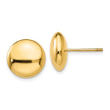 14k Polished 12mm Button Post Earrings-WBC-H1028