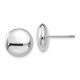 14k White Polished 12mm Button Post Earrings-WBC-H1029