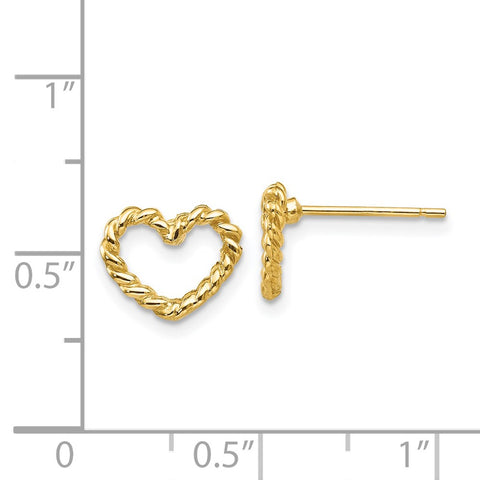 14k Heart Post Earrings-WBC-H1067