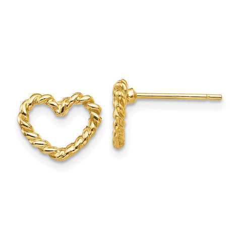 14k Heart Post Earrings-WBC-H1067