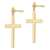 14K Cross Dangle Post Earrings-WBC-H1086