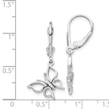 14k White Gold Polished Butterfly Leverback Earrings-WBC-H1106