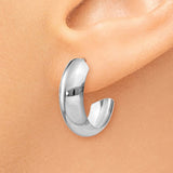 14k White Gold Hoop Earrings-WBC-H327