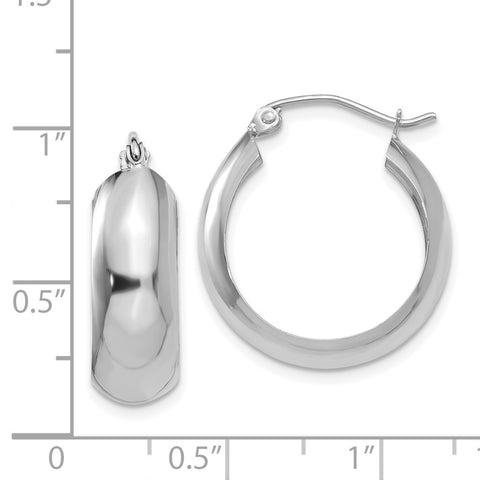 14k White Gold Hoop Earrings-WBC-H328
