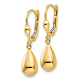 14k Polished Fancy Dangle Leverback Earrings-WBC-H557