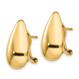 14k Polished Teardrop Omega Back Post Earrings-WBC-H567