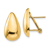 14k Polished Teardrop Omega Back Post Earrings-WBC-H567