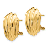 14k Polished Fancy Omega Back Post Earrings-WBC-H595