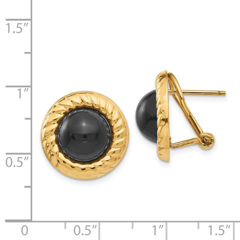 14k Onyx Fancy Earrings-WBC-H624