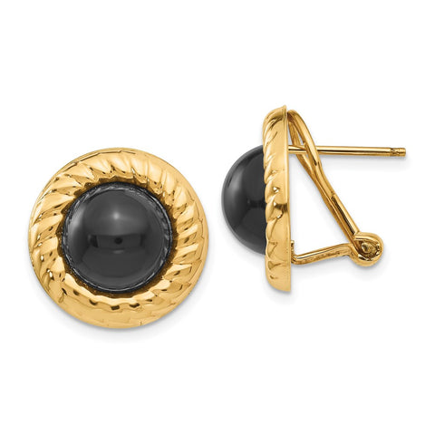 14k Onyx Fancy Earrings-WBC-H624