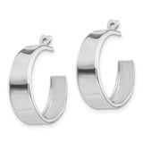 14k White Gold Polished Hoop Earring Jackets-WBC-H696J