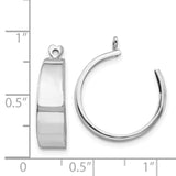 14k White Gold Polished Hoop Earring Jackets-WBC-H696J