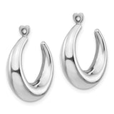 14k White Gold Polished Hoop Earring Jackets-WBC-H703J