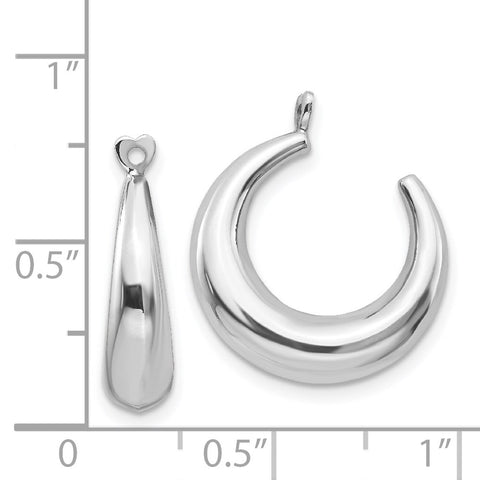 14k White Gold Polished Hoop Earring Jackets-WBC-H703J