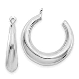 14k White Gold Polished Hoop Earring Jackets-WBC-H703J