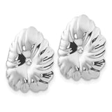 14k White Gold Floral Earring Jackets-WBC-H713J