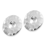 14k White Gold Polished Hammered Disc Earring Jackets-WBC-H720J