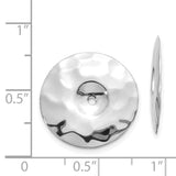 14k White Gold Polished Hammered Disc Earring Jackets-WBC-H720J