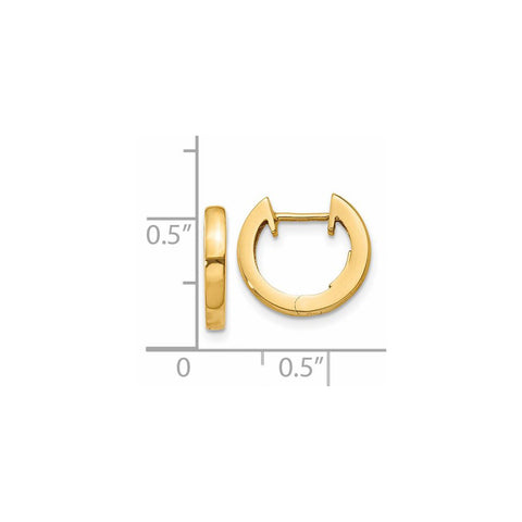 14k Polished 2MM Hinged Hoop Earrings-WBC-H772