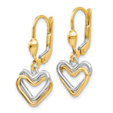 14k Two-tone Heart Leverback Dan-WBC-H809