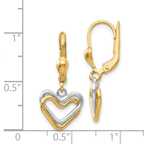 14k Two-tone Heart Leverback Dan-WBC-H809