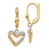 14k Two-tone Heart Leverback Dan-WBC-H809