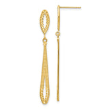 14k Diamond-cut Dangle Post Earrings-WBC-H839