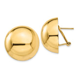 14k Omega Clip 24mm Half Ball Earrings-WBC-H918