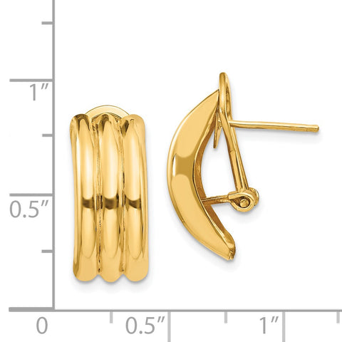 14k Omega Post Earrings-WBC-H954