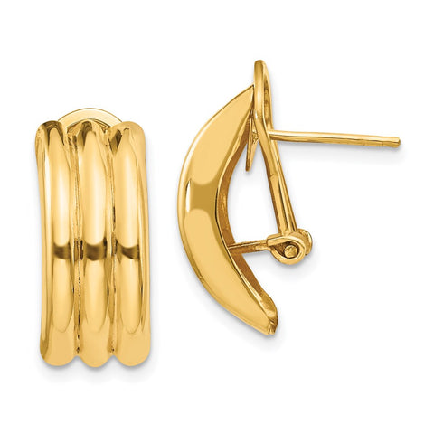 14k Omega Post Earrings-WBC-H954