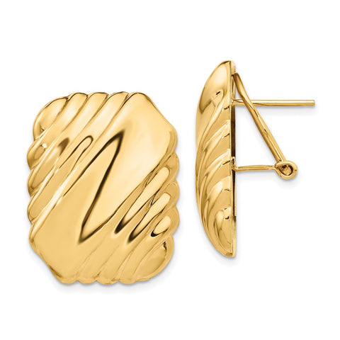 14k Omega Post Earrings-WBC-H964