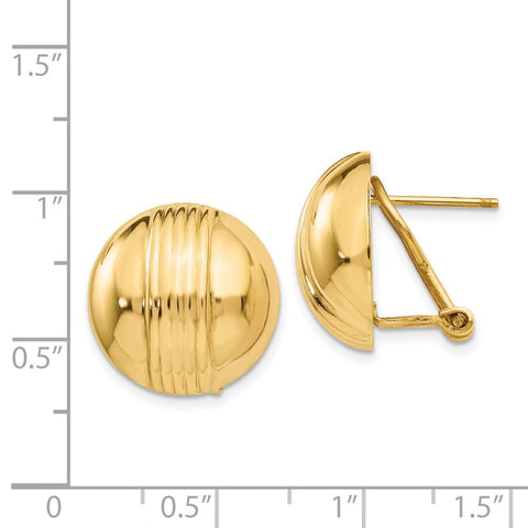 14k Omega Post Earrings-WBC-H966