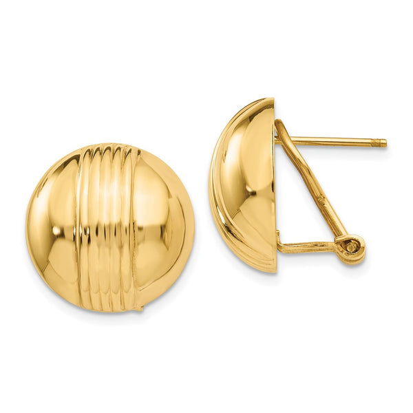 14k Omega Post Earrings-WBC-H966