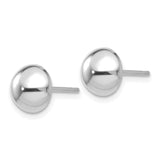 14k White Gold 8mm Half Ball Post Earrings-WBC-H968