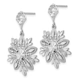 14k White Gold Snowflake Dangle Earrings-WBC-K1382