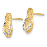 14K and Rhodium Flip Flop Earrings-WBC-K1397