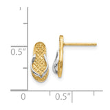 14K and Rhodium Flip Flop Earrings-WBC-K1397