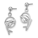 14k White Gold Dolphin Dangle Earrings-WBC-K1401