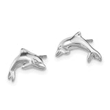 14k White Gold Dolphin Earrings-WBC-K1403